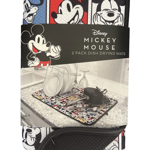 Disney Mickey Mouse and Friends 2 Pack Kitchen Dish Drying Mat New Home Gift - Picture 3 of 8